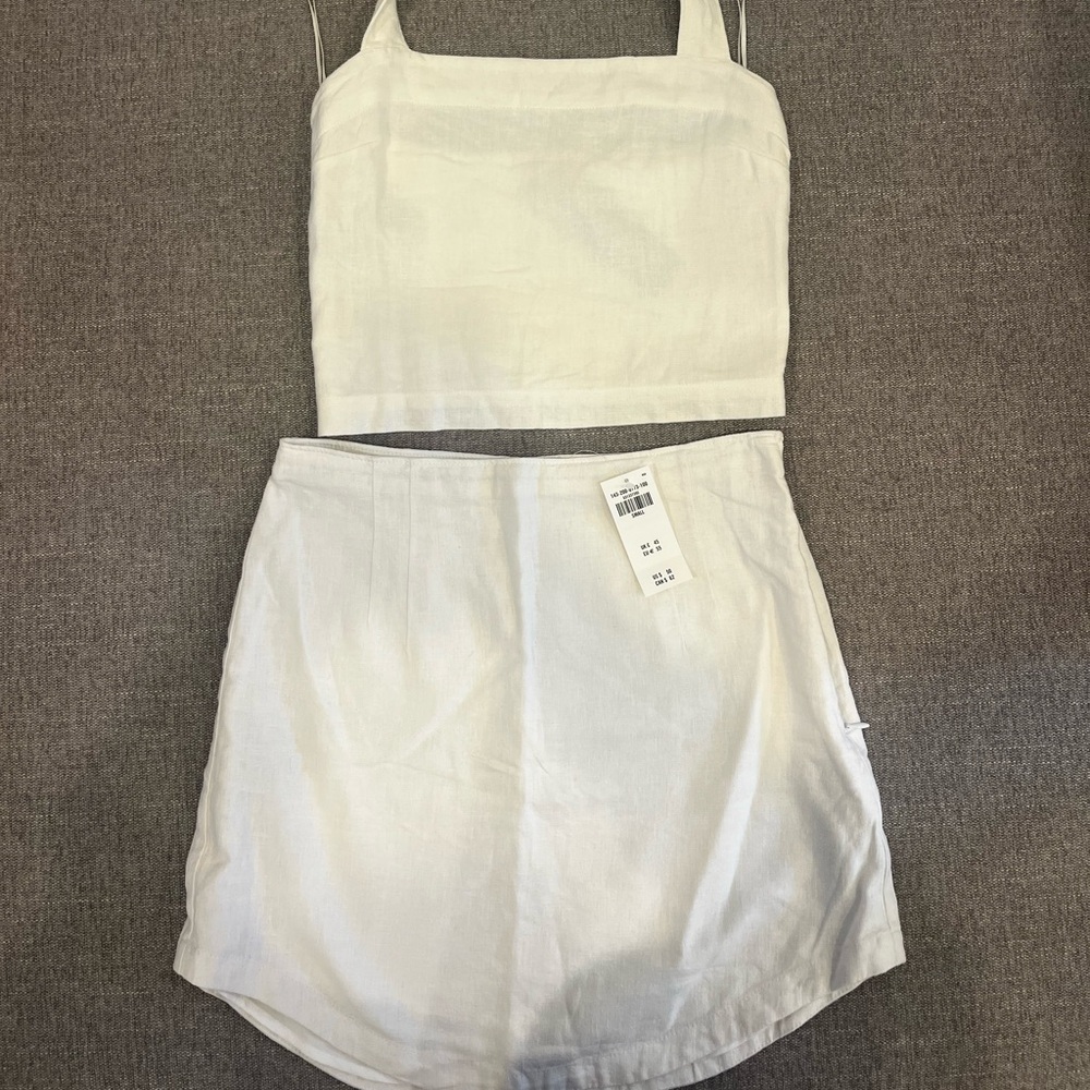 Abercrombie & Fitch White Linen Skirt Set